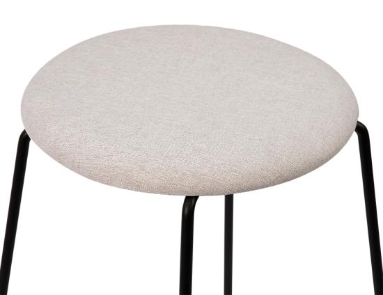 Hugo Low Stool - Black - Fabric Seat