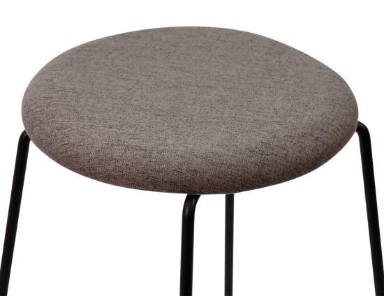 Hugo Low Stool - Black - Fabric Seat