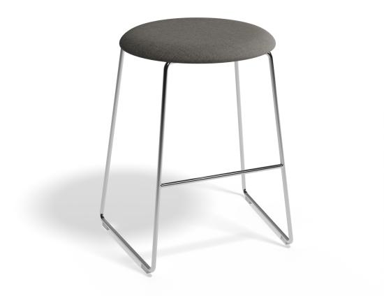 Hugo Low Stool - Chrome - Fabric Seat