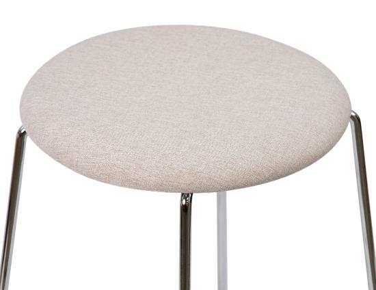 Hugo Low Stool - Chrome - Fabric Seat