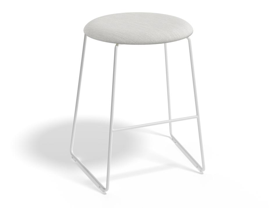 Hugo Lowstool 46cm White Frame Light Grey