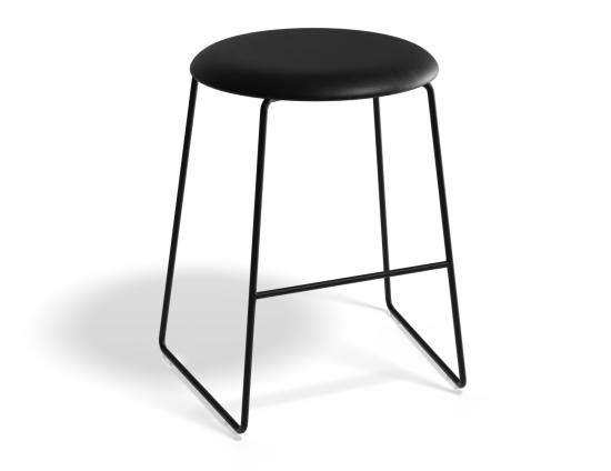 Hugo Low Stool - Black - Vintage PU Seat