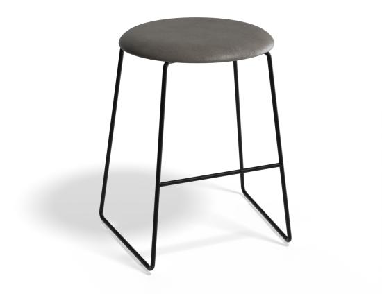 Hugo Low Stool - Black - Vintage PU Seat