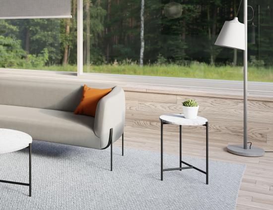 Nexus Marble Side Table - White Carrara 