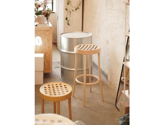 822 Kitchen Stool 66cm - Upholstered Seat - by TON