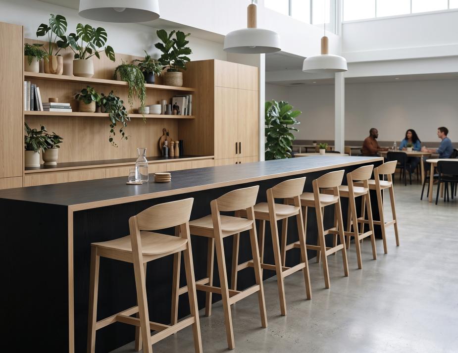 Oak Bar Stool Workpalce Lifestyle