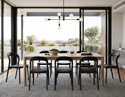 Nordica 200cm Table Black Dining Chairs