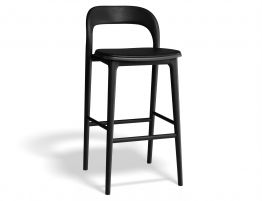 75cm Seat Height Vintage Black Vegan Leather Seat Pad