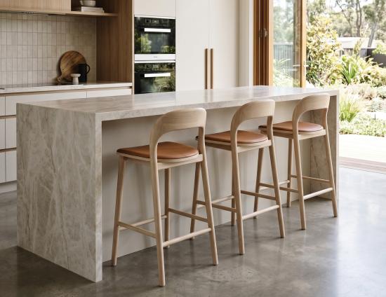 Mia Stool - Natural - Upholstered