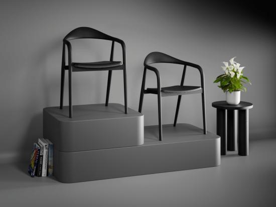 Arki Armchair - Black Ash with Pad