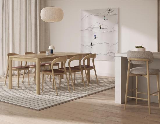 Nordica Dining Table - Solid Oak - 200 x 95cm