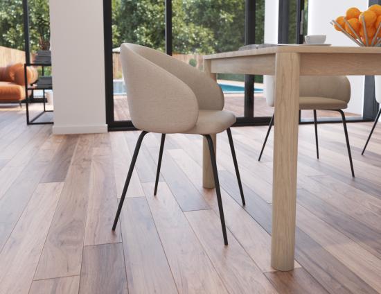 Henley Dining Chair - Black Legs - Fawn Beige Fabric