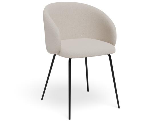 Henley Dining Chair - Black Legs - Fawn Beige Fabric