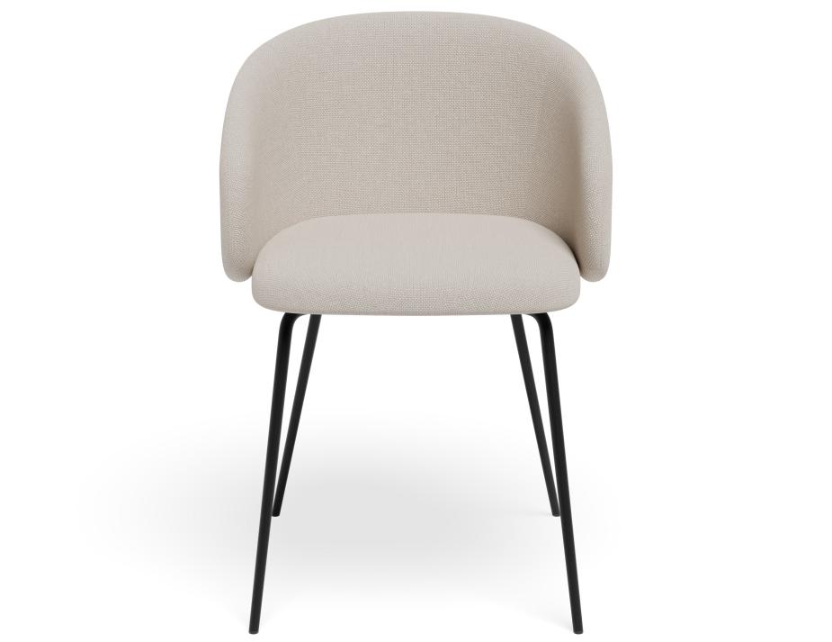 P 4 Henley Chair Metalleg Beigefawn Black