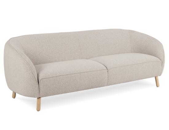 Willow 3 Seat Sofa - Oak Legs - Oyster Grey Fabric