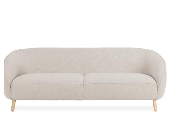 Willow 3 Seat Sofa - Oak Legs - Oyster Grey Fabric