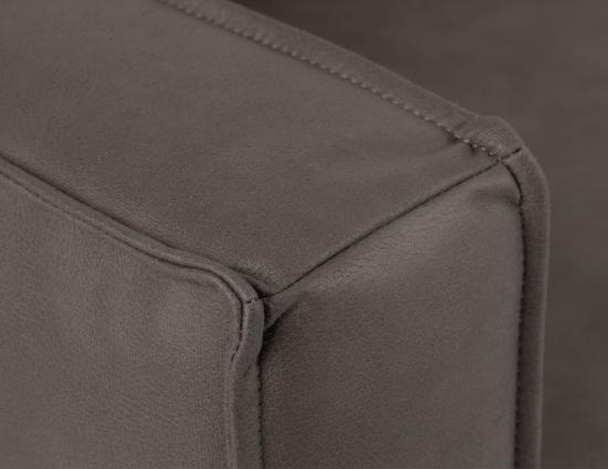 Enzo 3 Seat Sofa - Ash Grey Leather Mix