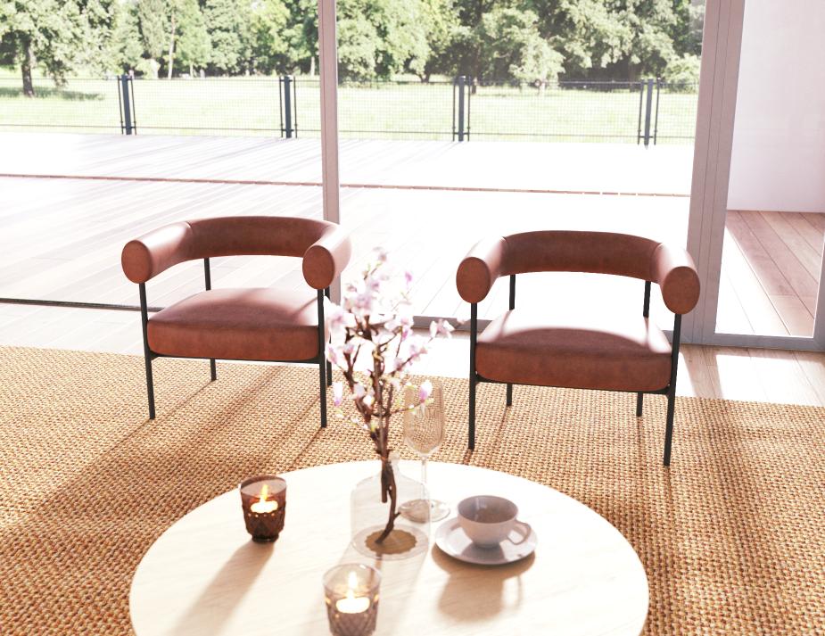 L 3 Marlowe Loungechair Retrobrandy