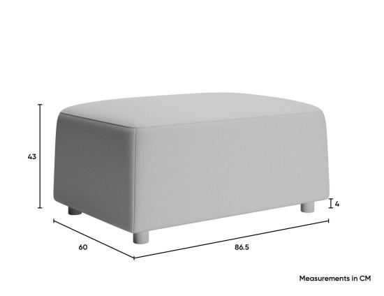 Atticus Ottoman - Oyster Grey