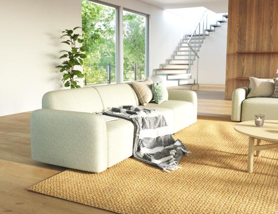 Atticus Modular Sofa - 3 Seater - Ivory Cream