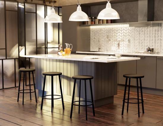 Atlas Bar Stool - Black - Black Seat