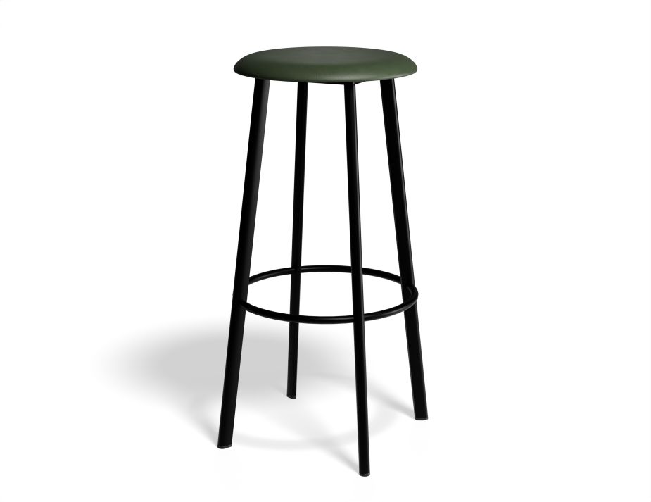 P 1 Atlas Barstool Blackframe PU Green
