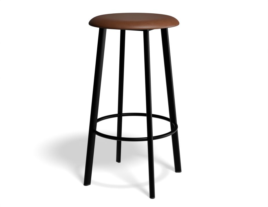 P 1 Atlas Kitchenstool Blackframe PU Tan