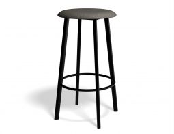 P 1 Atlas Kitchenstool Blackframe Fabric Grey