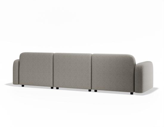 Atticus Modular Sofa - 3 Seater with Ottoman - Oyster Grey