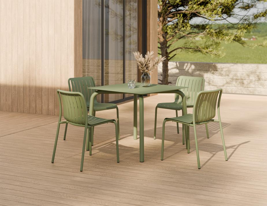 L 3 Roku Diningtable 90 Chair Green Residential