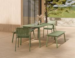 L 3 Roku Diningtable 160 Bench Green Residential