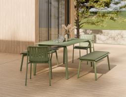 L 3 Roku Diningtable 160 Bench Pad Green Green Residential