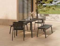 L 3 Roku Diningtable 160 Bench Charcoal Residential1