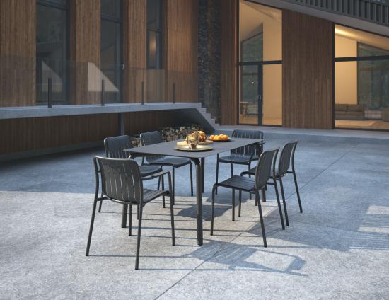 Roku Dining Table 160cm - Outdoor - Charcoal