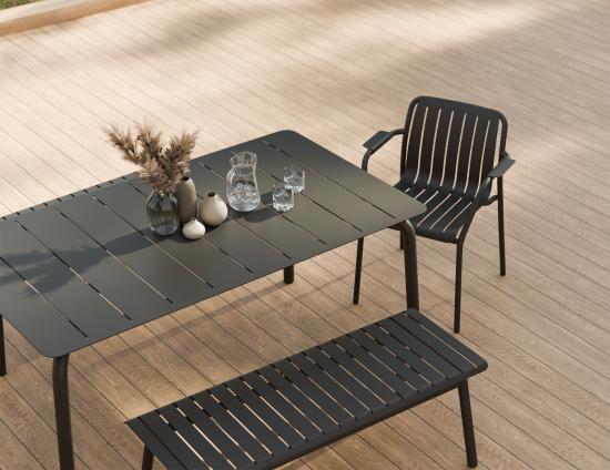 Roku Dining Table 160cm - Outdoor - Charcoal