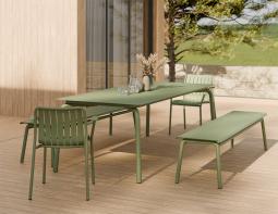 L 3 Roku Diningtable 240 Bench Green Residential
