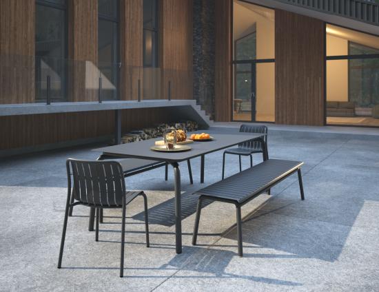 Roku Dining Table 220cm - Outdoor - Charcoal