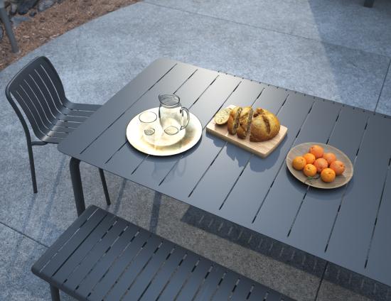 Roku Dining Table 220cm - Outdoor - Charcoal