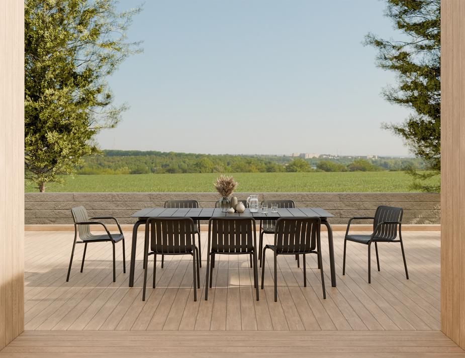 L 1 Roku Diningtable 240 Chair Charcoal Residential