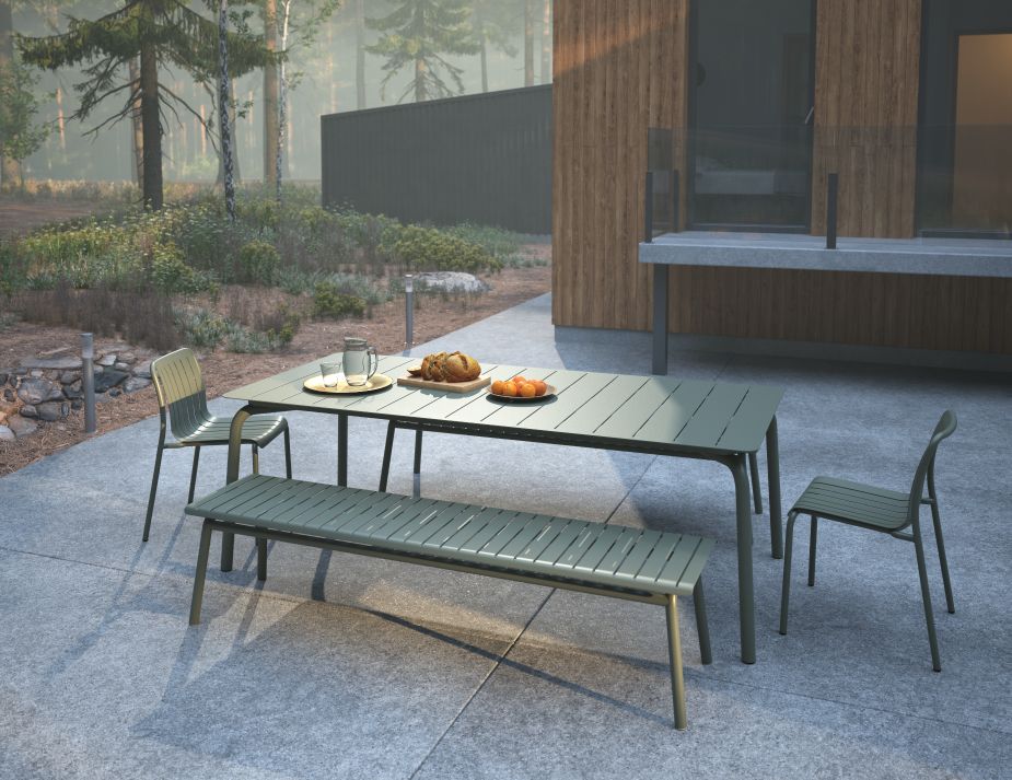 L 1 Roku Diningsetbenches Green1