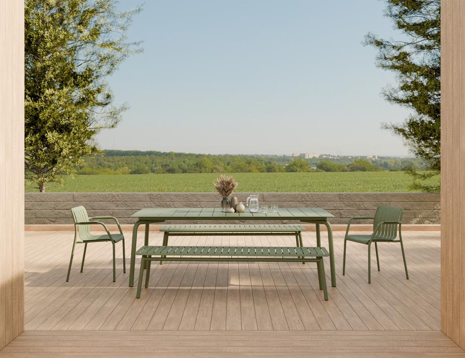 L 1 Roku Diningtable 240 Bench Green Residential11