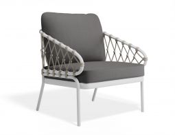 P 1 Kara Loungechair White Darkgreycushion