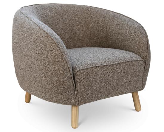 Willow Lounge Chair - Oak Legs - Biscotti Fabric