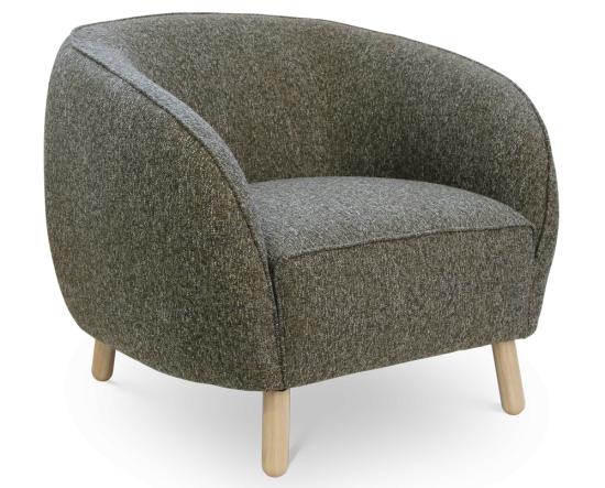 Willow Lounge Chair - Oak Legs - Kelly Green Fabric