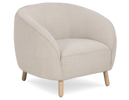 Willow Lounge Chair - Oak Legs - Oyster Grey Fabric