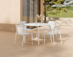 L 3 Roku Diningtable 120d Chair White Residential