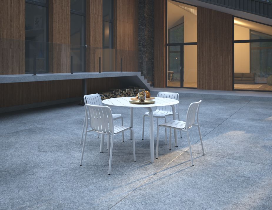 L 2 Roku Diningsetround White