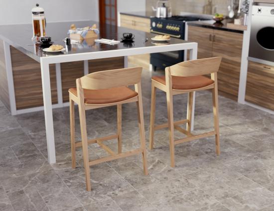 Grayson Bar Stool - Natural - Upholstered