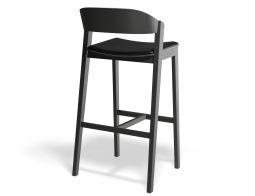 Grayson 75cm Barstool Black Blackpu Back