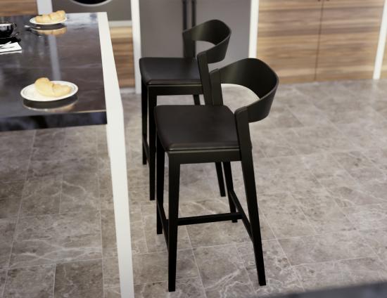 Grayson Bar Stool - Black - Upholstered